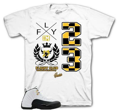 Shirt To Match Retro 12 Taxi Sneakers AJ12 Outfit - Flight Crest Sneaker Tees