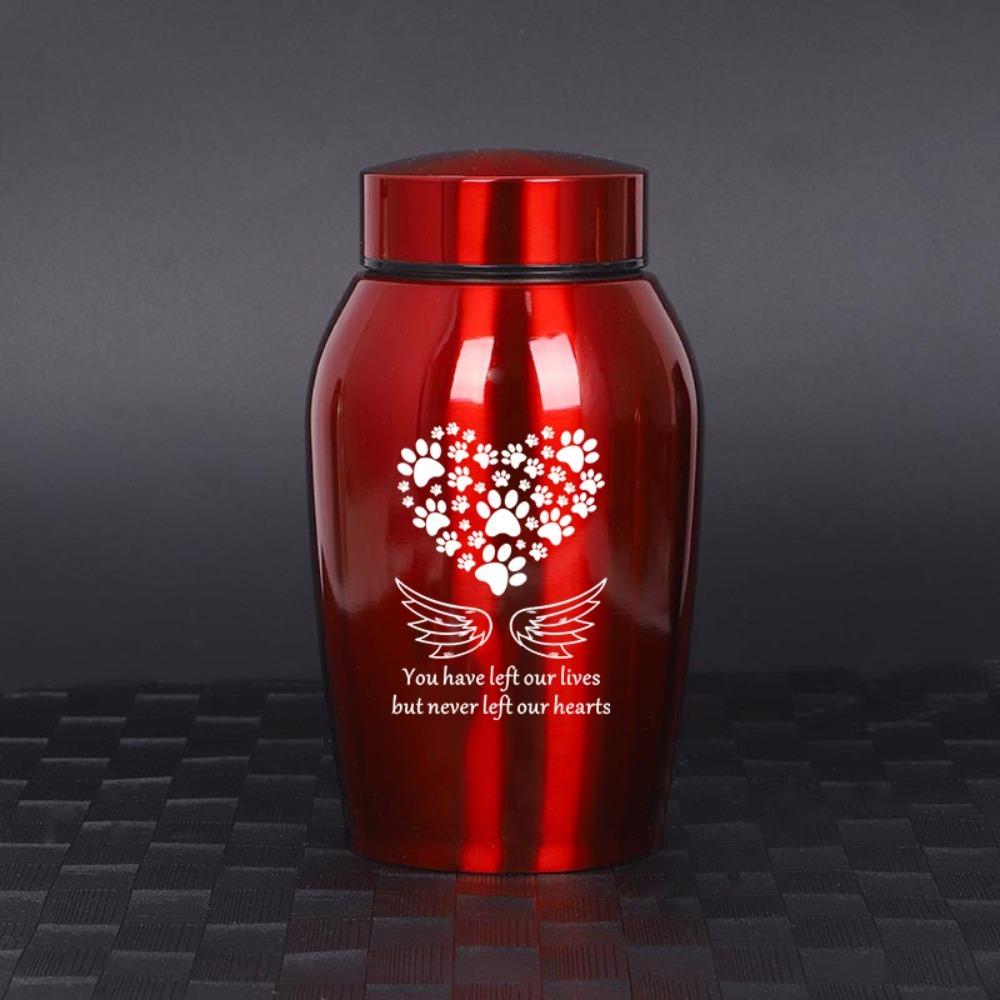 Sealed Pets Cremation Urn Pet Paw Print Dog Cat Cremation Urns Memento Burial Holder  Ashes Storage