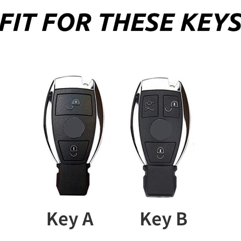 Kolfiberplast Bilnyckelfodral Skydd för Mercedes Benz A B C E G-klass C200 C300 E350 W205 E260L GLK A45 AMG BGA Tillbehör