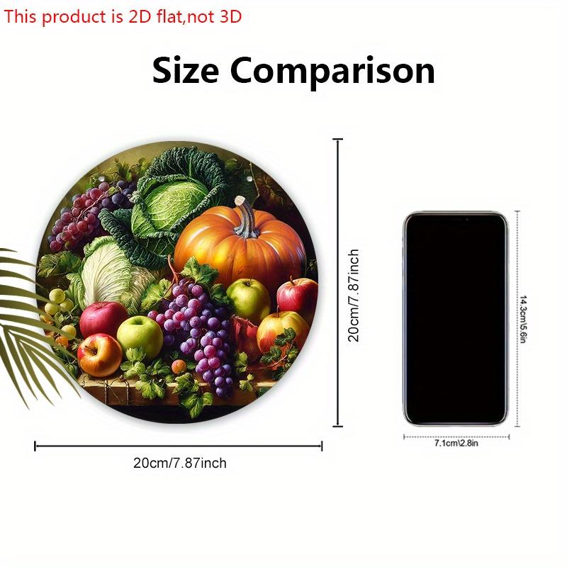 Autumn Harvest Wooden Sign with Fruits and Vegetables Pattern Design - Unique Wall Pediments - Ideal for Front Door, Yard, Porch, Room Decor