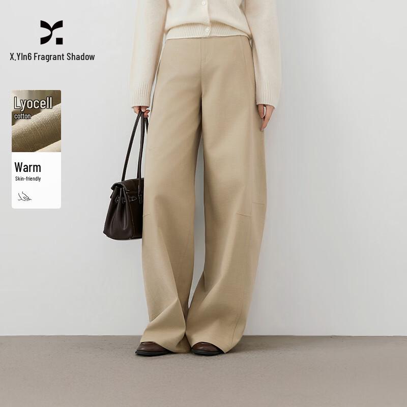 Women s High-Waist Tencel Blend Loose Wide-Leg Trousers M