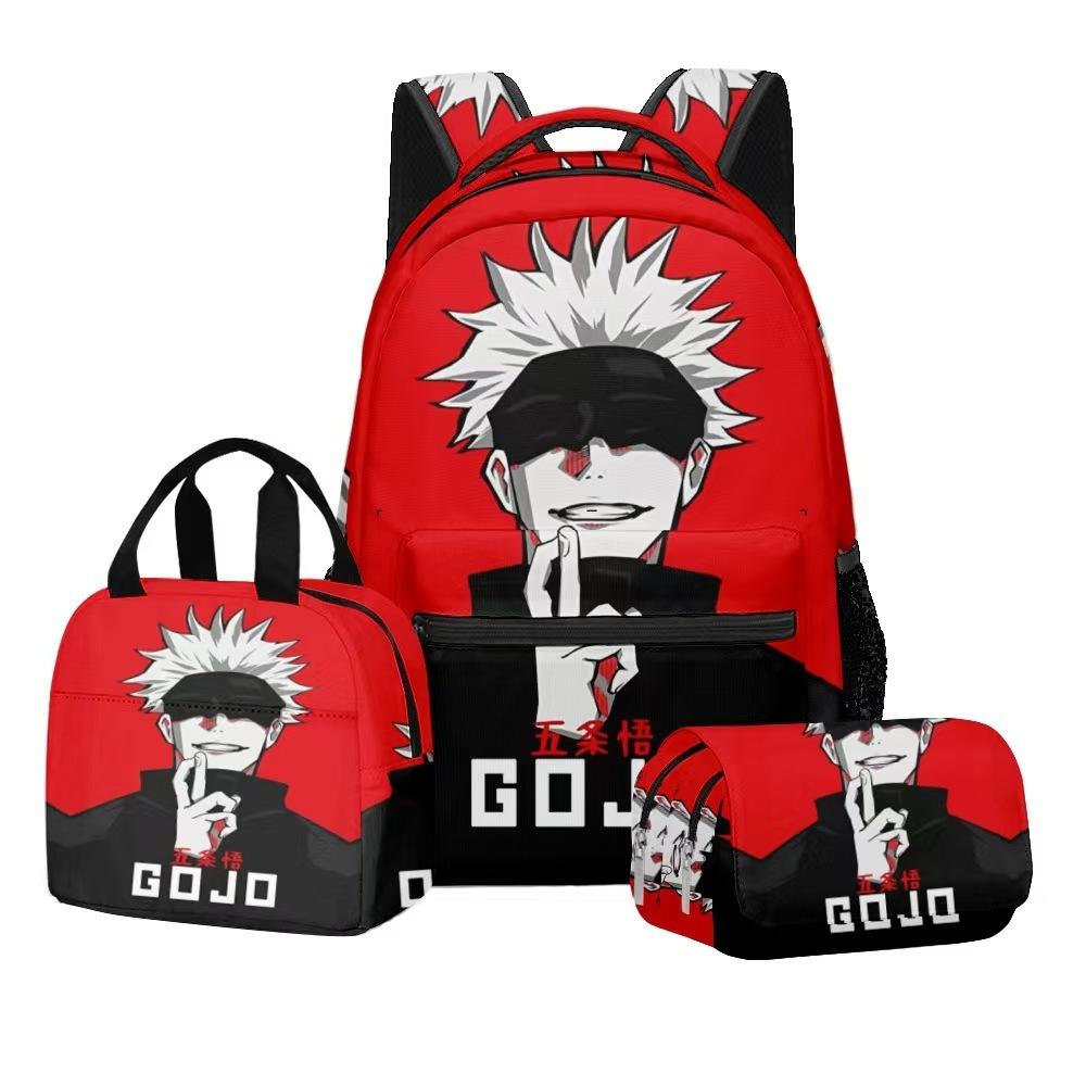 Jujutsu Kaisen Dreiteiliges Schülerrucksack-Set