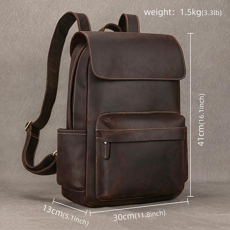 

Fashion Leather Backpack Men Male Laptop Backpack For 15.6 Inch ComputerTravel Backpack Men s Leather Bagpack School Daypack Men