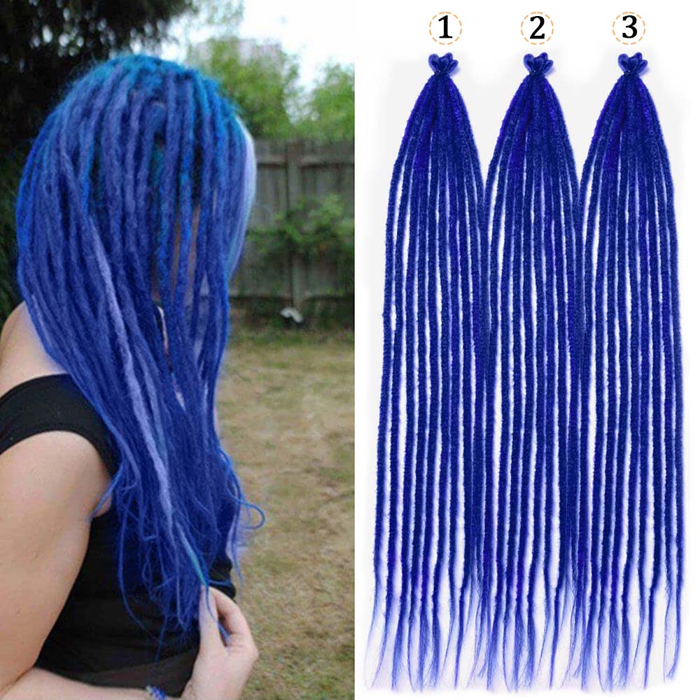 26" Synthetic Crochet Red Dreadlock Extensions100% Handmade Single Ended Dreads Reggae Style for Girls(10 Strands/PC,3PCS)