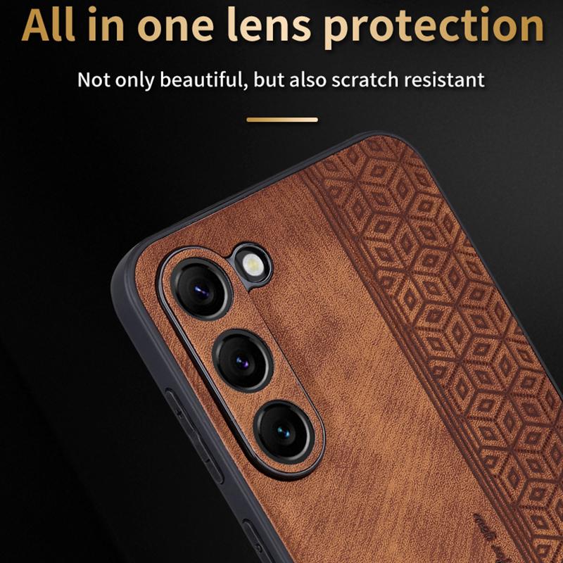 AZNS For Samsung Galaxy S24 Case Imprinted PU Leather+TPU Shock Absorbing Smartphone Shell