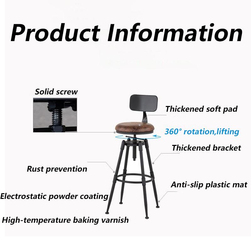 Metal Bar Chair Quality Modern Furniture Swivel High Chairs Nordic Counter Stool Bar Chair Large Luxury Art Design High Chairs