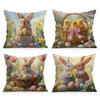 Easter Themed Flowers Cushions Pillowcase Polyester Cushion Cover Throw Pillow Pillowcover Home Car Sofa Decor