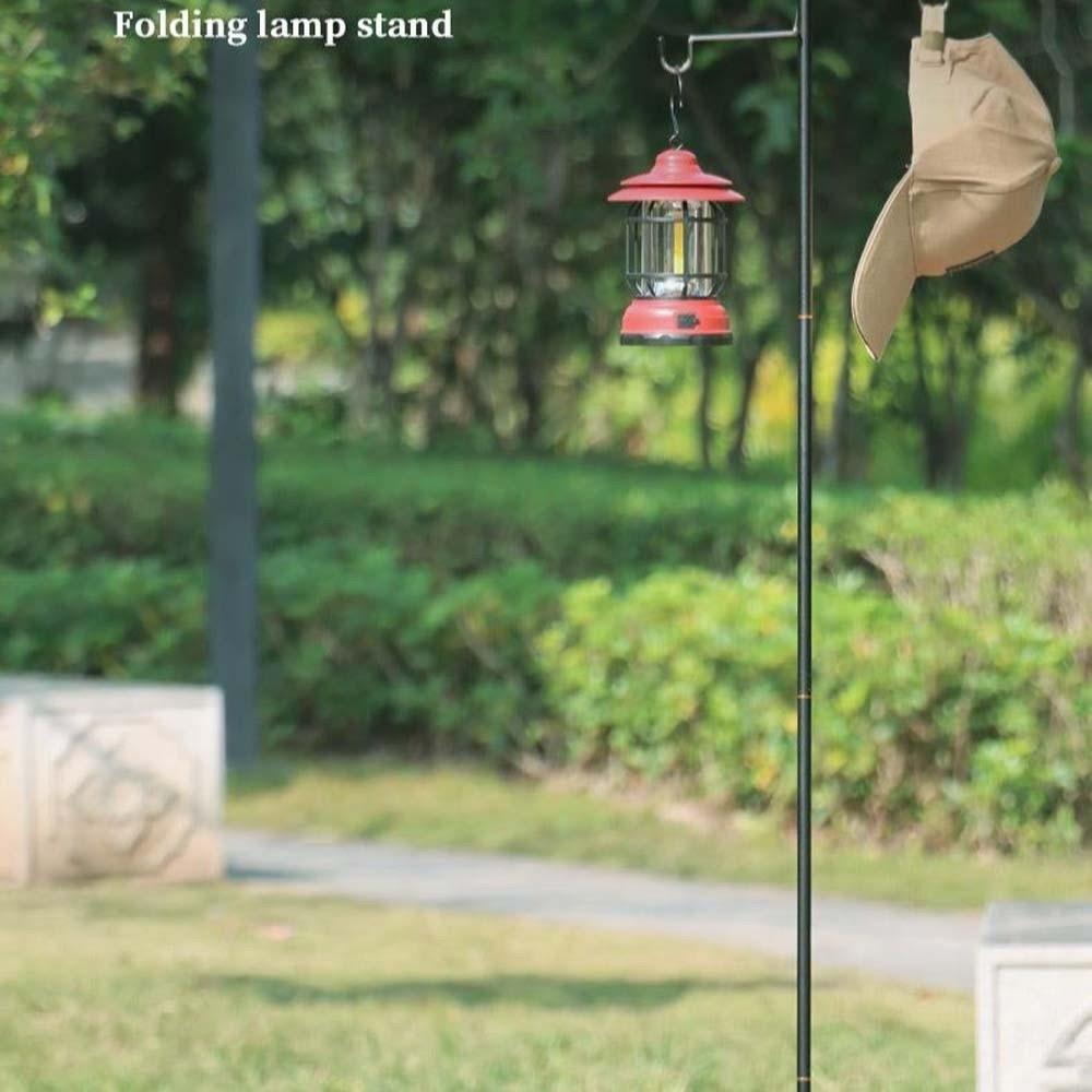 Polyester Folding Lamp Stand Adjustable Portable Lantern Holder Camping Lamp Rod Travel