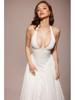 Autumn 2024 French Socialite Deep V-Neck Halter Pleated Slimming Dress