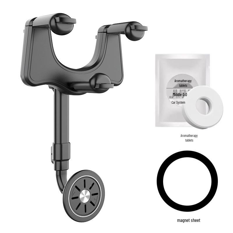 

Multifunctional Magnetic Car Phone Holder with Rearview Mirror Mount and Aromatherapy Feature