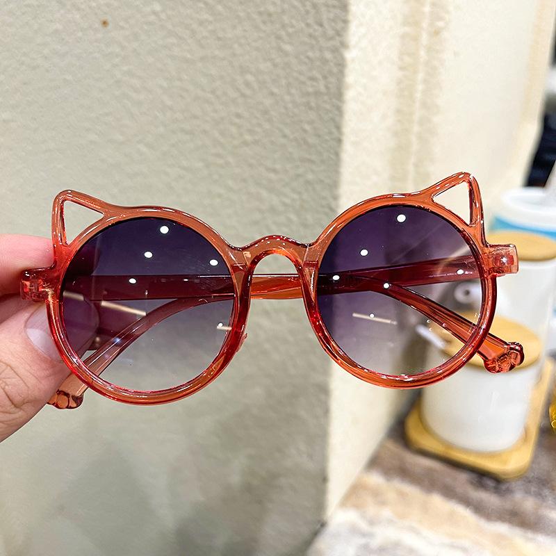 Children's sunglasses Cat's ears round colored glasses sunshade shopping modeling glasses