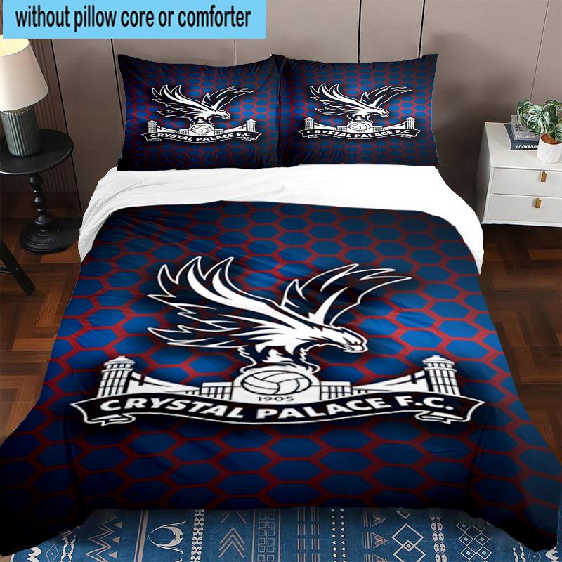 3pcs Crystal Fc Crest Printed Bedding Set Duvet Cover Closure Includes 1 Duvet Cover & 2 Pillowcases Bedding Sets Home Decor Gifts