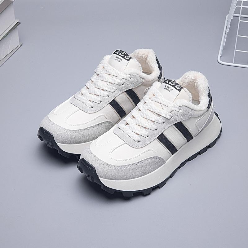 

Мода 2025 Осень Зима Новая Мода Женские Кроссовки Бренд Люкс Теплые Мягкие Повседневная Обувь на шнуровке Легкие Плоские Спортивные Туфли 36(Foot 23cm) чёрный