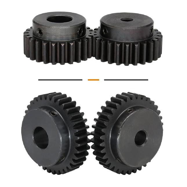 Spur Gear 1.5M-17T/18T Inner Bore 5/6/6.35/8/10/12 mm Teeth Thickness 12 mm Blackening Carbon Steel Metal Gears for Transmission