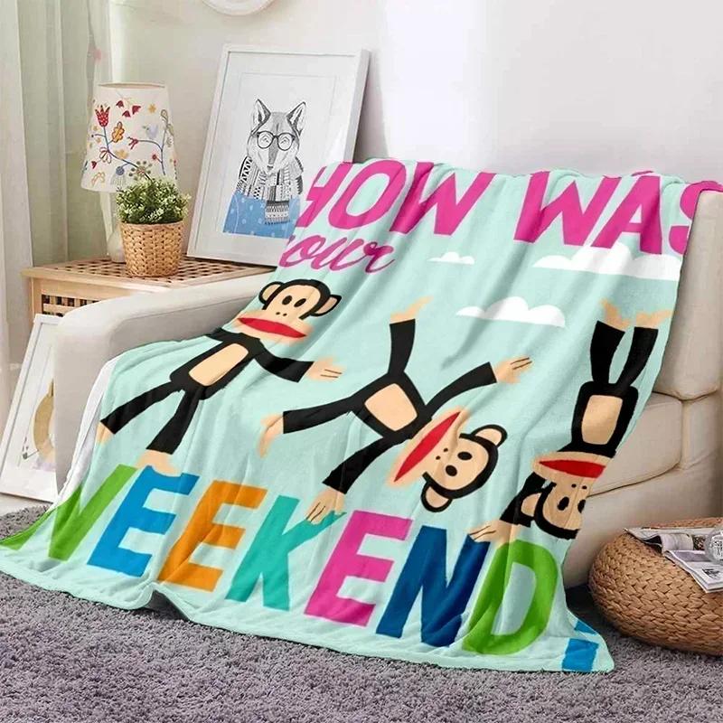 P-Paul Frank Flanell Wohnzimmer, Schlafzimmer, Schlafsofa, Picknick für Kinder, Wärme, Komfort, tragbare Decke, Geburtstagsgeschenk r2