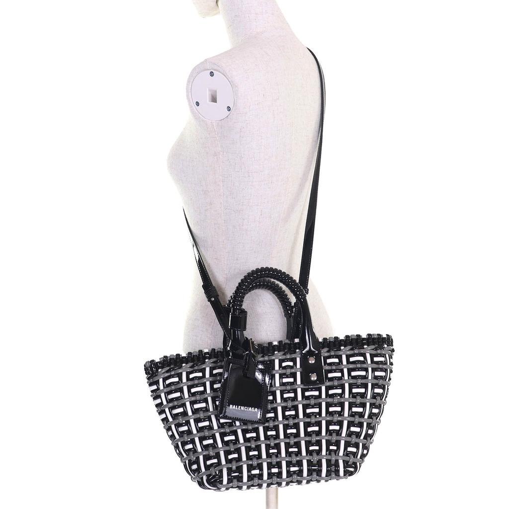 Excellent BALENCIAGA Shoulder Bag Bistro Basket Bag XS 2WAY Handbag Enamel Women 671342 Used