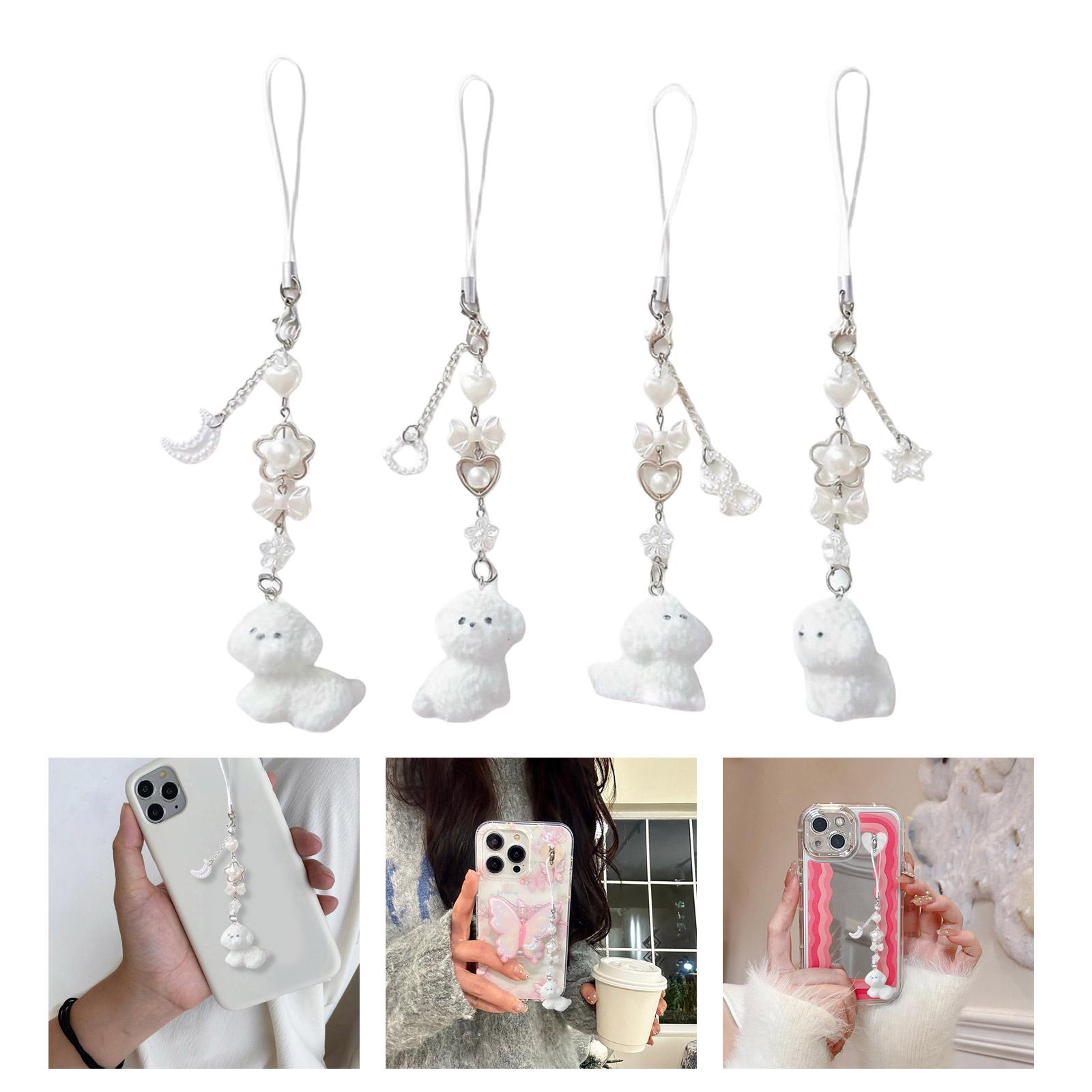 

Flocking Dog Pendant Keyring Colorful Beaded Keychain Handcrafted Key Chain Stylish Accessory for Bag and Phones T3