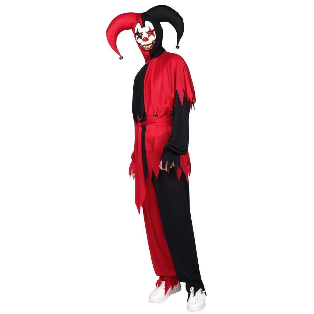 Set Costume Clown Horror di Halloween in Tessuto Poliestere per Cosplay e Feste a Tema