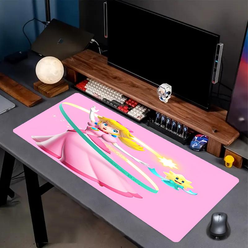 Princess Peach Theme Mouse Pad, Non Slip Rubber Base, Multifunctional Office & Home Decor, Perfect for Workspace Personalization.