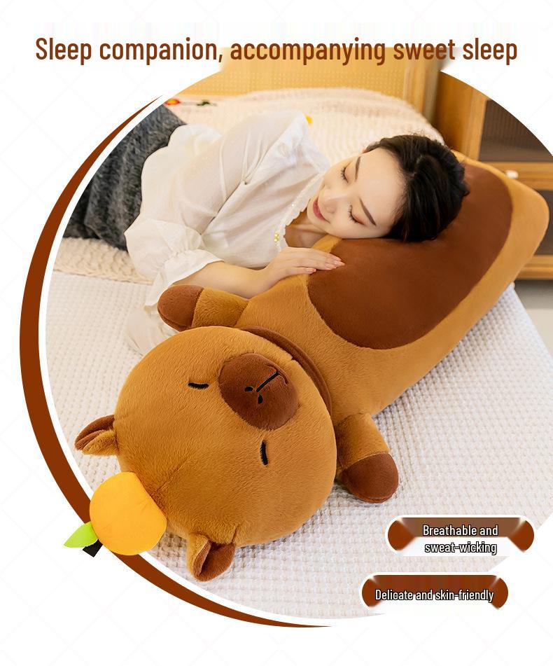 Capybara Plush Sleeping Pillow - Leg-Clamping Hug Toy