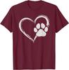 Cute Heart Paw Print Dog Mom Dog Dad Cute Dog Lover T-Shirt