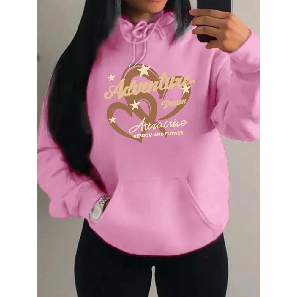 Adventure Dream Attractive Freedom Love Print Women Hoody Harajuku Loose Sportswears Fashion Hoodies Autumn Clothes