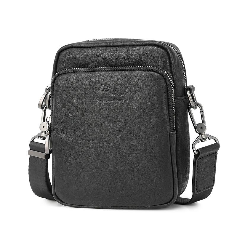 New JAGUAR Cow Leather Shoulder Bag Men's Black JX1230241201