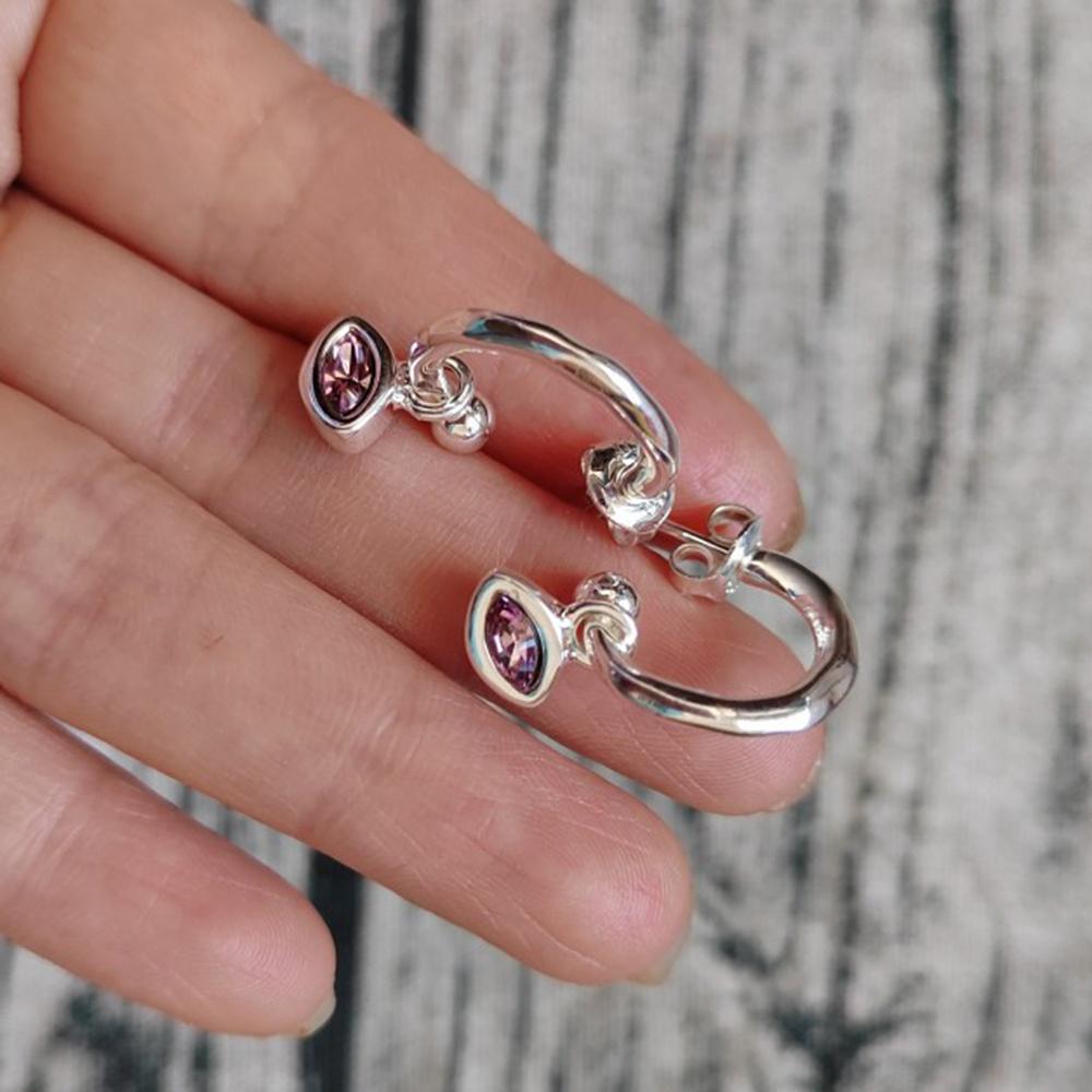 2026 new hot selling high-quality exquisite gemstone C earrings, suitable for casual and fashionable matching