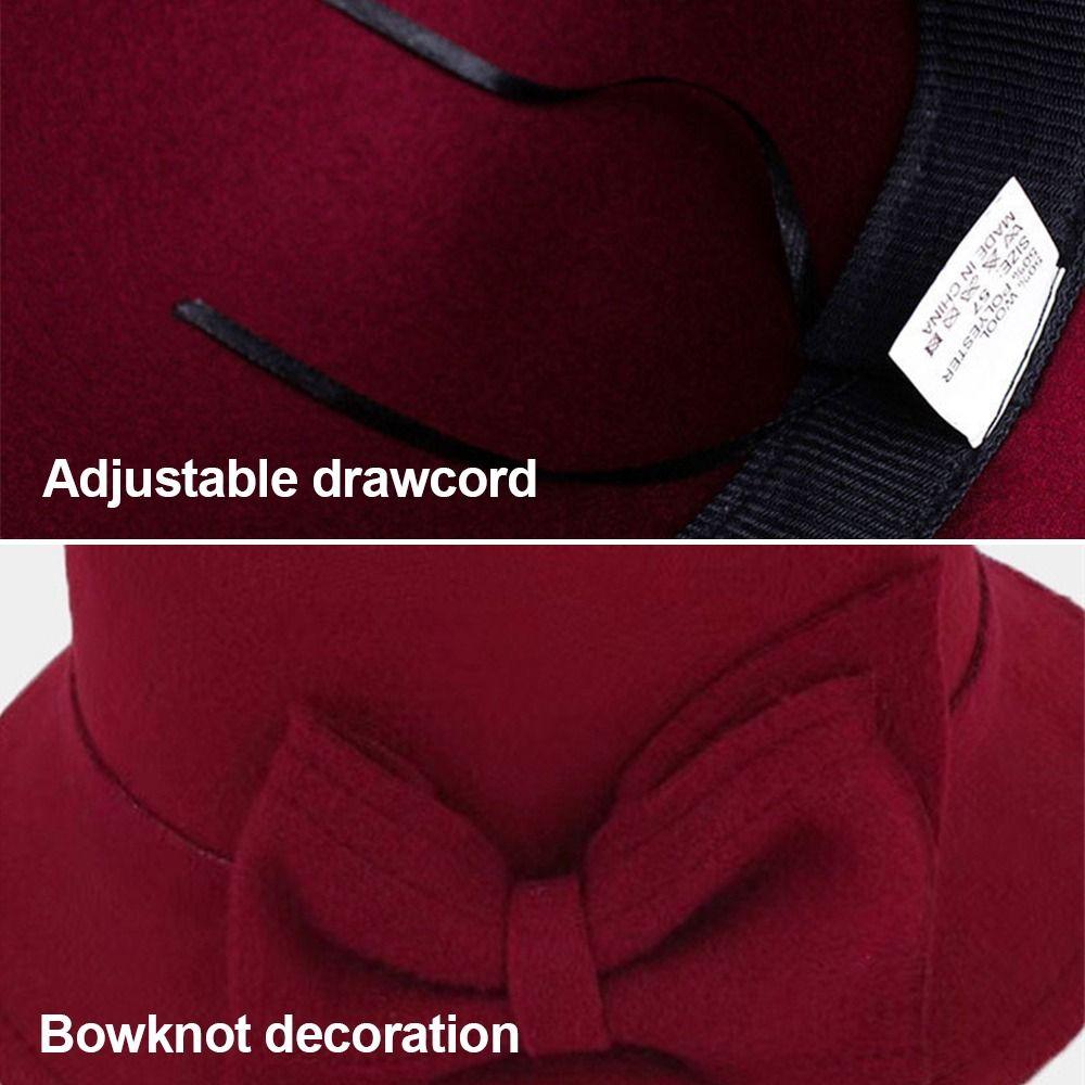 Eleganter Bowler-Fedora-Hut mit Krempe, Kirchen-Bowler, Glockenhut, Damen, Vintage-Retro-Hut, Herbst-/Winter-warmer Hut, Wollfilz-Eimermütze