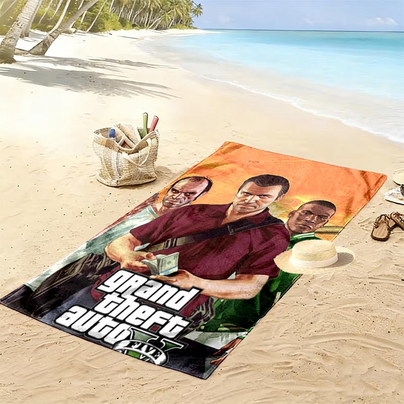 Asciugamano da Spiaggia Grand-Theft-Auto, Asciugamano Grande Morbido Asciugatura Rapida per Spiaggia Campeggio Nuoto