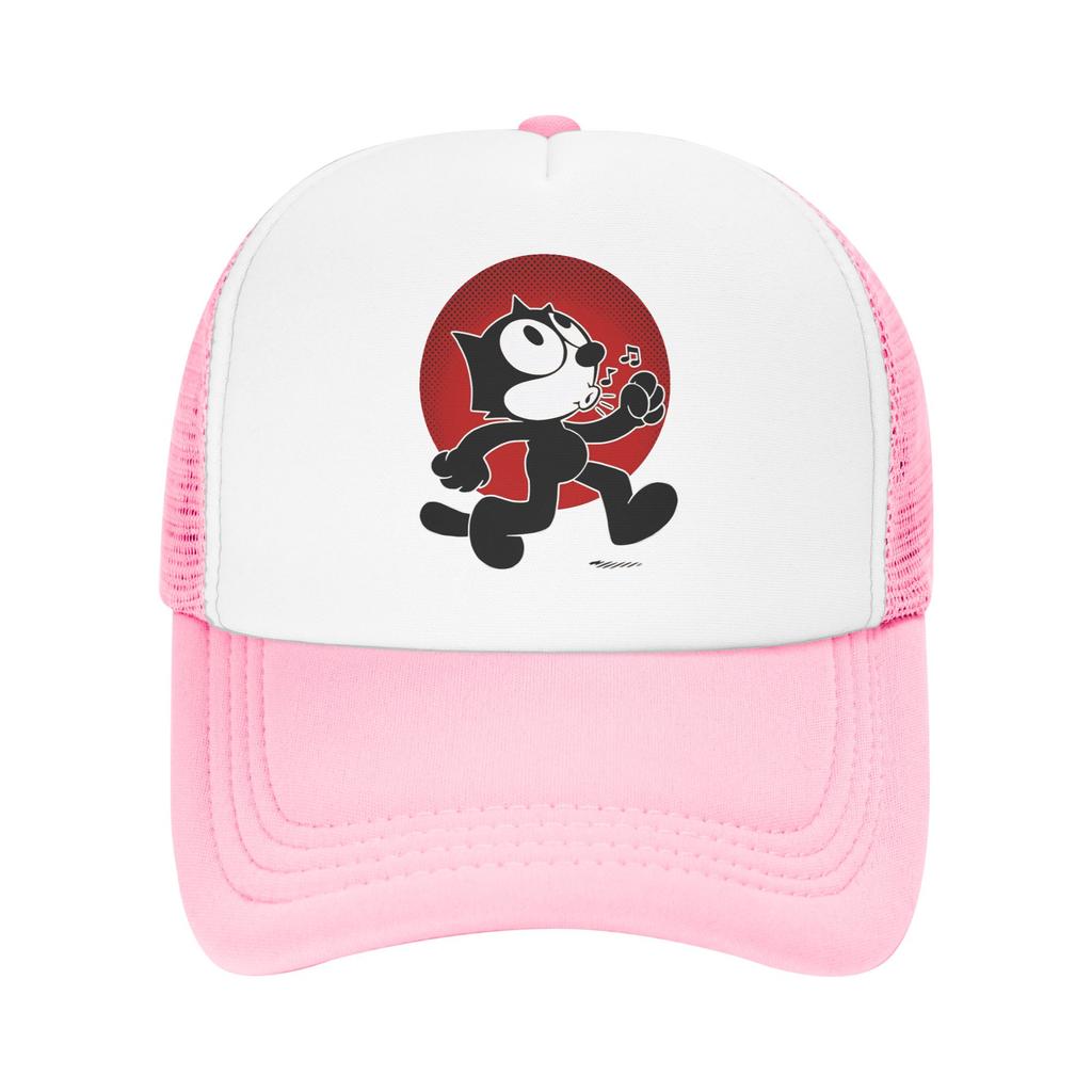 S Funny Felixed The Cat Trucker Caps Unisex Hat Sun Hats Sports Cap Adjustable Polyester Mesh Baseball Cap Summer
