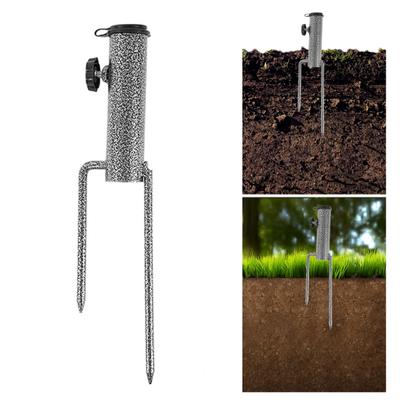 Patio Umbrella Holder Ground Stake Adjustable Heavy Duty Metal Outdoor Garden Beach Umbrella Parasol Flagpole Stand Base Umbrella Accessories