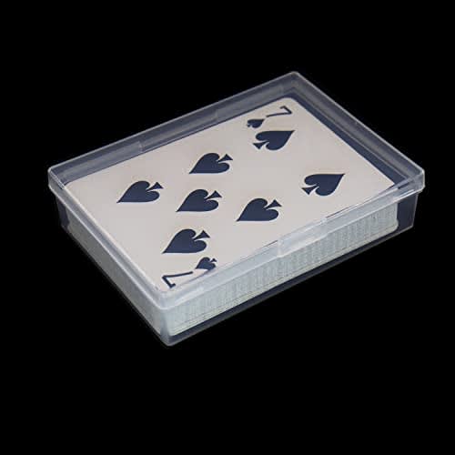 3-Piece Plastic Empty Playing Card Box Holder Storage Organizer with Snap Snaps for Standard 3.5x2.5 Inch Poker-Size Cards, Interior Card Game Case Si