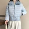 Winter pure desire wind Spice girl hooded warm cotton-padded jacket short cotton-padded jacket high waist thin thickened splicing jacket