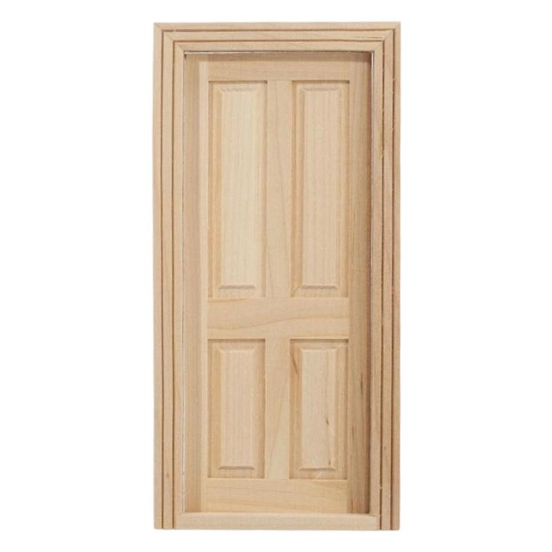 Natural Wood Hands-on Dollhouses Accessories Unpainted Door Window For Crafting And Model Making