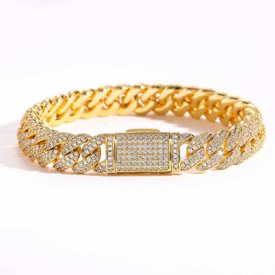 European And American Hip Hop 10Mm Double Row Zircon Bracelet Trendy Brand Personalized Bubble Chain Men'S Bracelet
