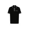 Monochrome Pointed Collar Fitted Straight-Cut Short Sleeve Polo Shirt Men Tops Black J10918A0000489A16999