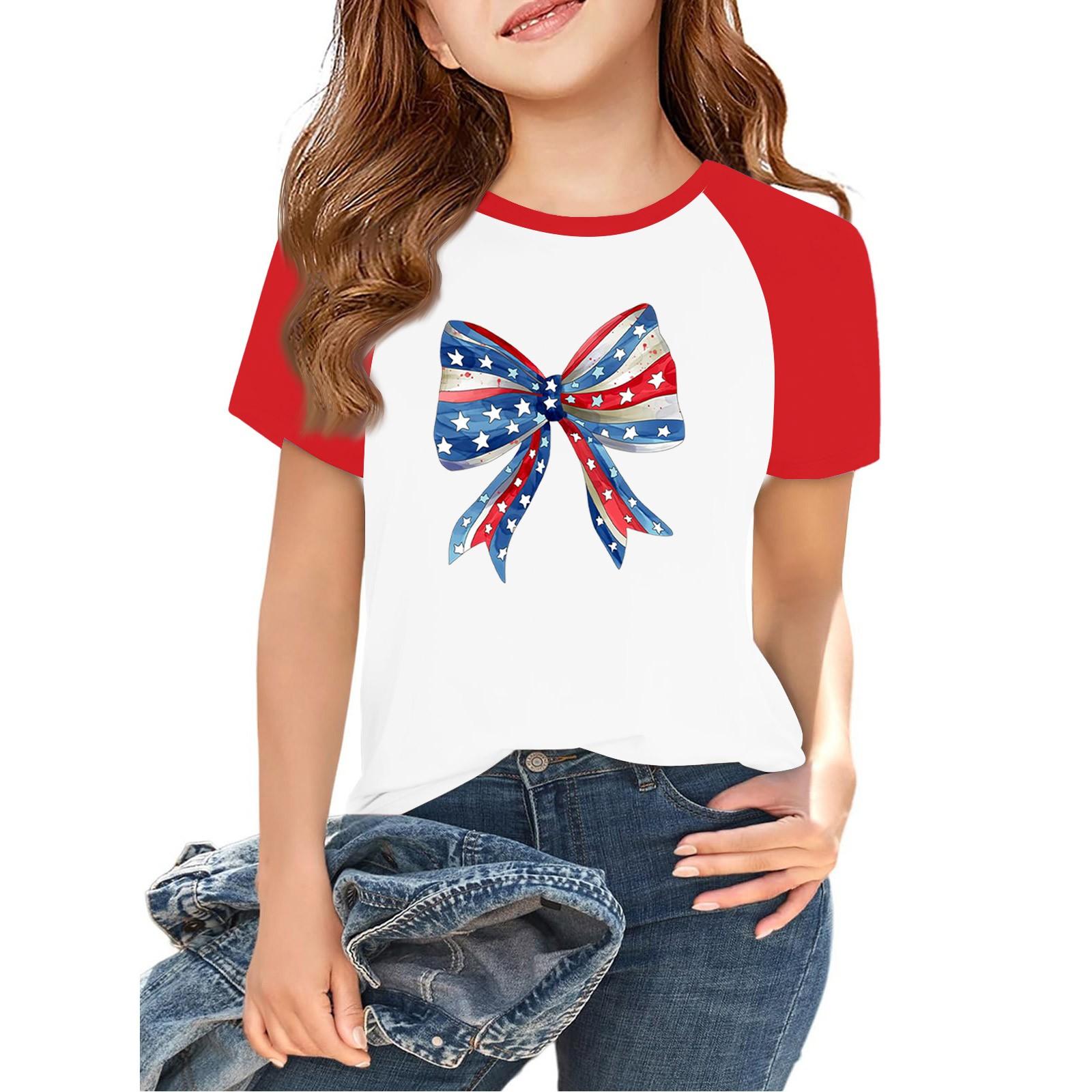 

Tops For Youth Kids Boy And Girls 2-10 Years Round Neck Short Sleeve Trendy Tops 130 тёмно-синий