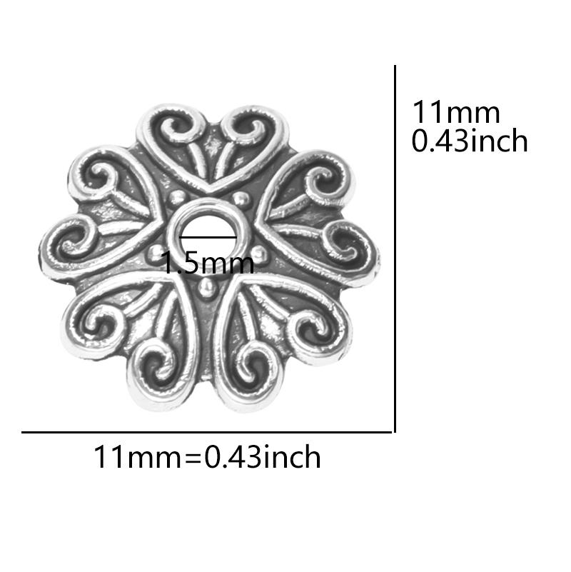 Bouchons de perles en alliage fleurs mélangées pour la fabrication de bijoux Charms Composants pour bijoux DIY Couleur argentée Accessoires vintage faits main