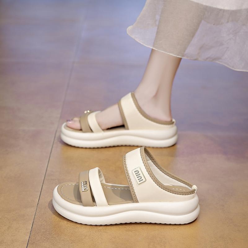 

Fashion CRLAYDK Womens Slides Comfort Fashion Sandals Strap Ladies Lightweight Slip On Platform Outdoor Beach Slippers Walking Shoes 41