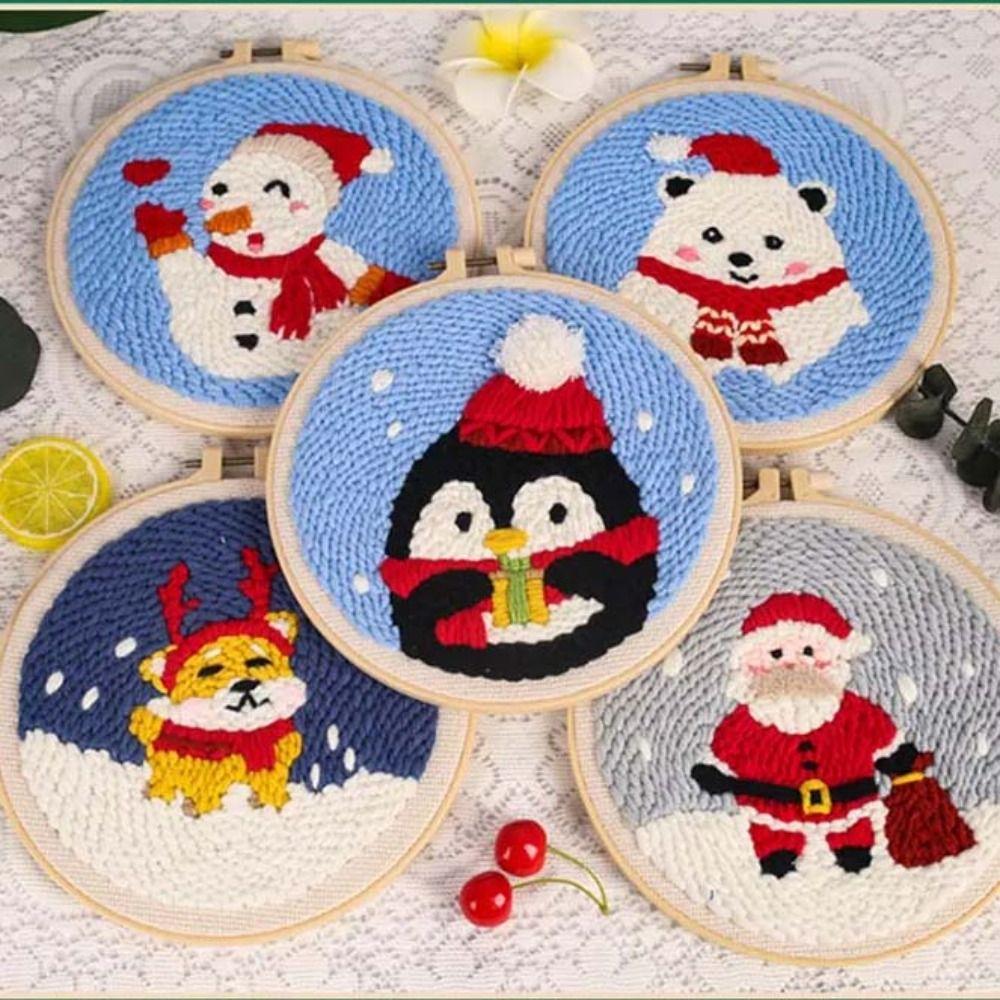 Christmas Tree Poke Needle Embroidery Kit Animal DIY Play Craft Set  Educational Toys