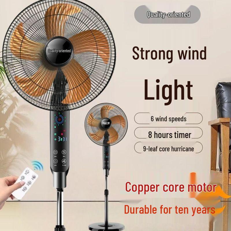Ventilatore Elettrico Silenzioso a Risparmio Energetico: Ventilatore da Pavimento/Scrivania Oscillante Radiocomandato con Timer Meccanico, Design Verticale e Grande Flusso d'Aria