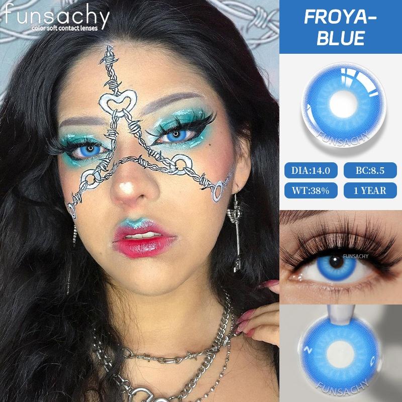 FUNSACHY Cosplay Vampire Red Contact Lenses Anime Cosplay Halloween Lenses Cosmetic Colorful Multicontacts White Black Softlens