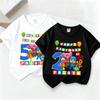 Pocoyos Tshirt for Children Round Neck Clothing Cotton Short Sleeve Tee Anime Number Birthday Party Clothes Sunmer Tops Tshirt
