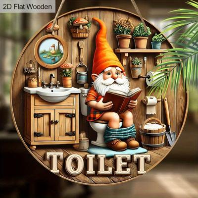 Interesting Toilet Decoration, Wooden Hanging Decorative Signs, Bathroom Wall or Door Decoration, 2D Graphic Products, Housewarming Gifts for Friends
