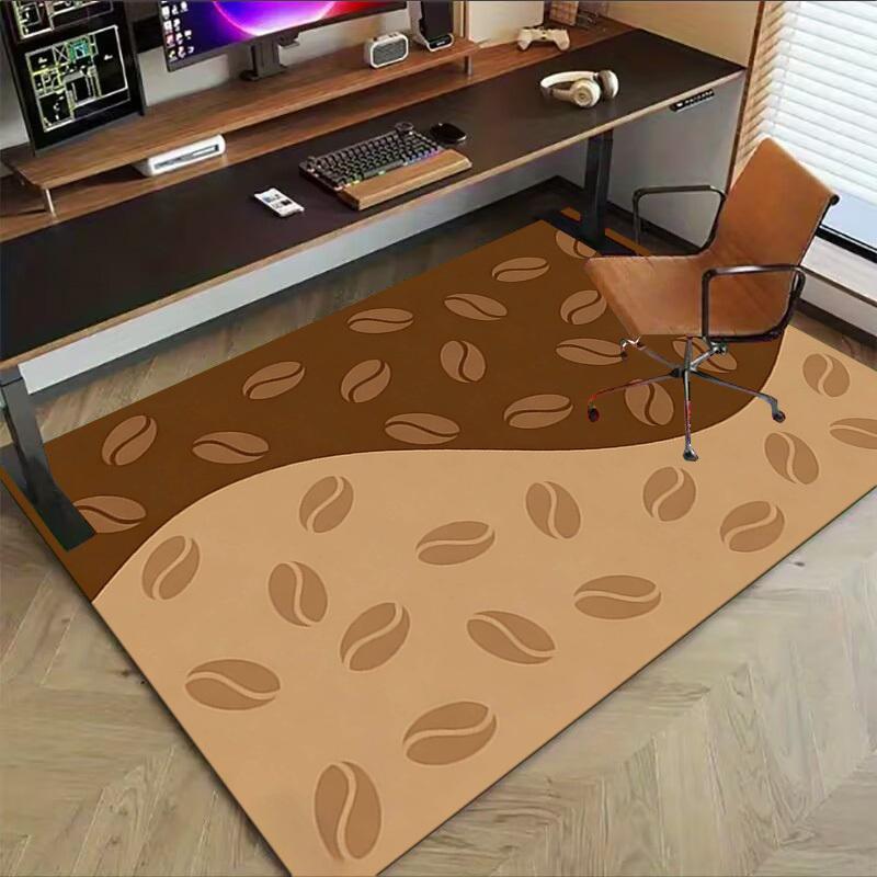 1PC Coffee Beans Extra Large Non-Slip Floor carpet, Office, family, bedroom, Studio - Large Area Rug Indoor Rugs, Vibrant Colors-W300