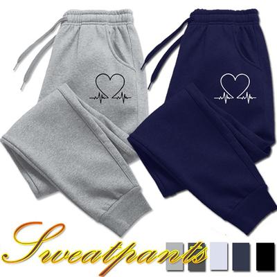 Pantalones estampados Ecg Love Heartbeat para mujer, pantalones de chándal con cordón de Color puro para mujer, pantalones deportivos para correr de invierno 2022