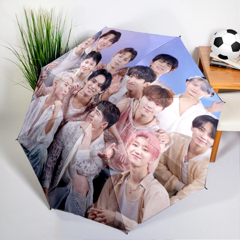 Seven-teen Group Umbrella Folding Umbrella, Automatic Umbrella 8-Frame for Travel, Camping Use Gift for Halloween Christmas