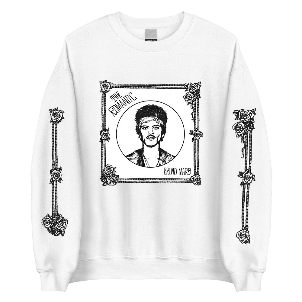 

The Romantic Crewneck Sweatshirt BRUNO MARS Singer Design Pullovers Long Sleeve Loose O-neck Sudaderas Graphic Print Clothing XXXL білий