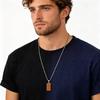 Trendy Men's Square Pendant Necklace,Casual  Stainless Steel Dogtag Necklace,Birthday Anniversary Gift